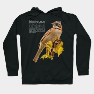 Rufous-collared sparrow bird white text Hoodie